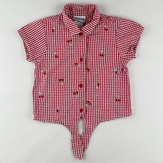 Vintage Buster Brown Shirt with Embroidered Cherries