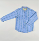 Long-sleeved shirt in blue and green