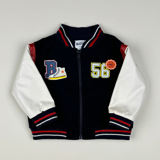 Varsity Jacket in blue, red and white