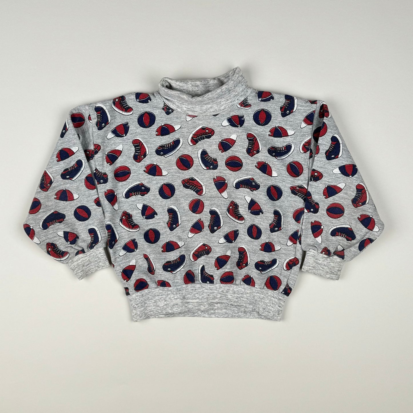 Sweatshirt in grey, blue and red