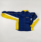 Windbreaker in blue, yellow and white