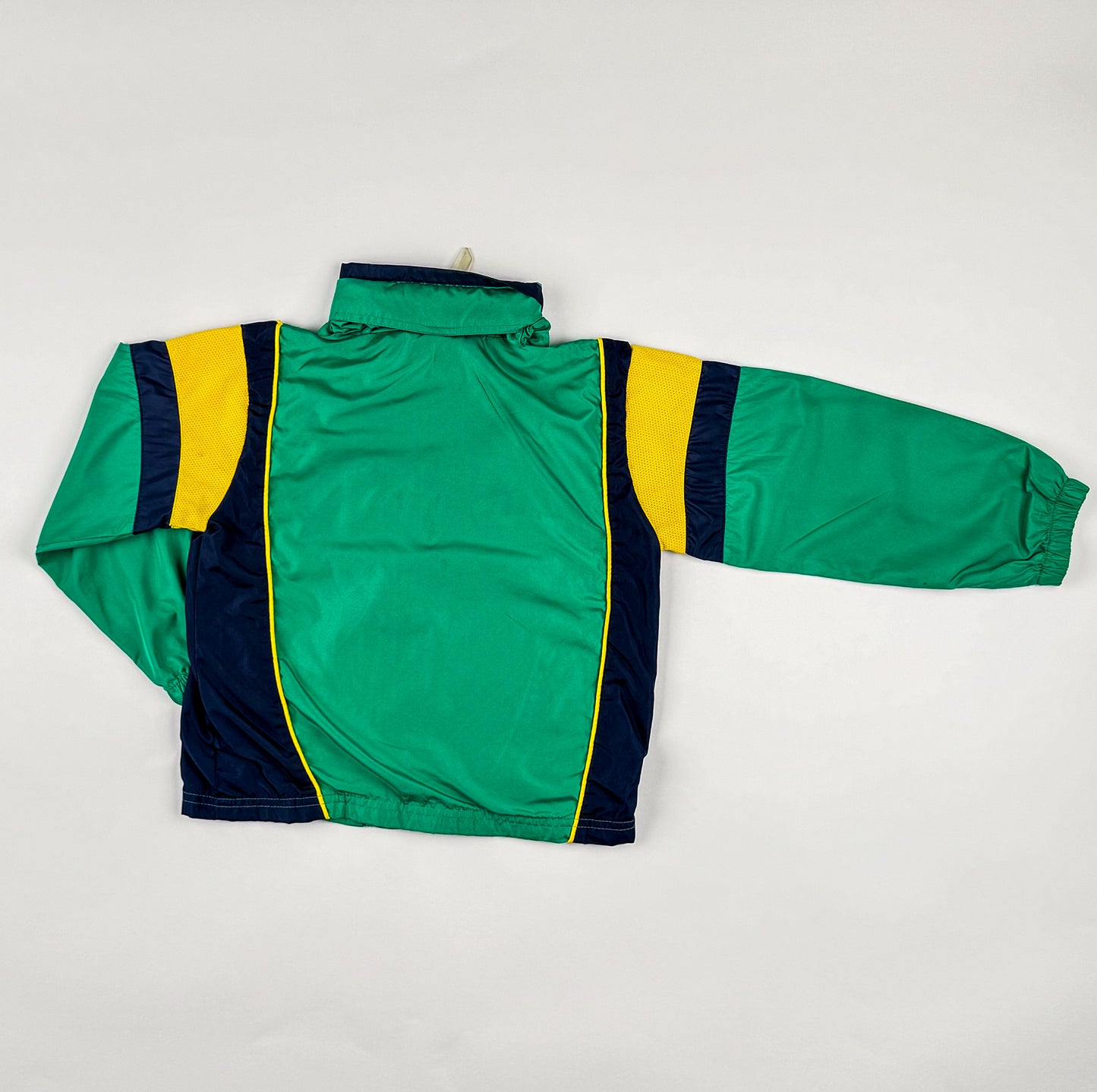 Windbreaker in green, blue and yellow