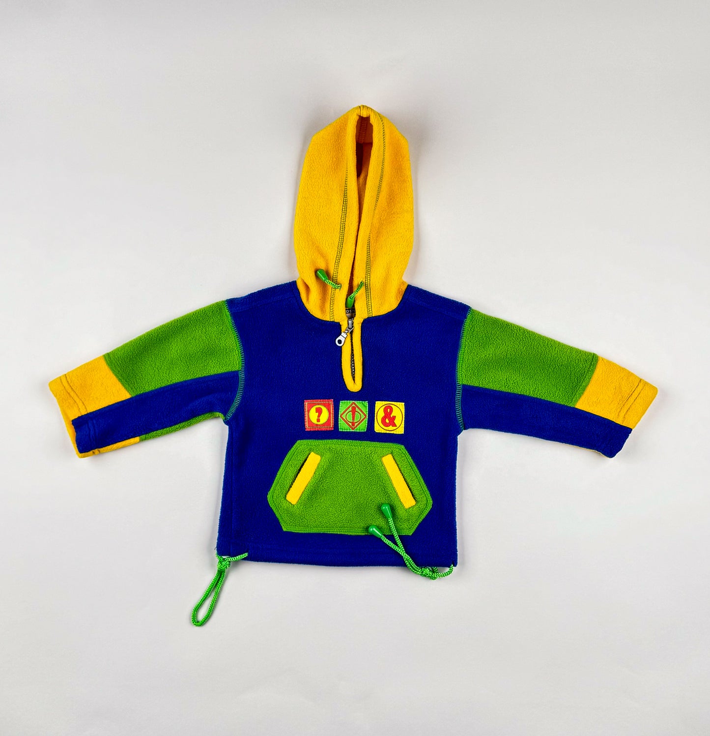 Fleece Jacket in blue, green and yellow