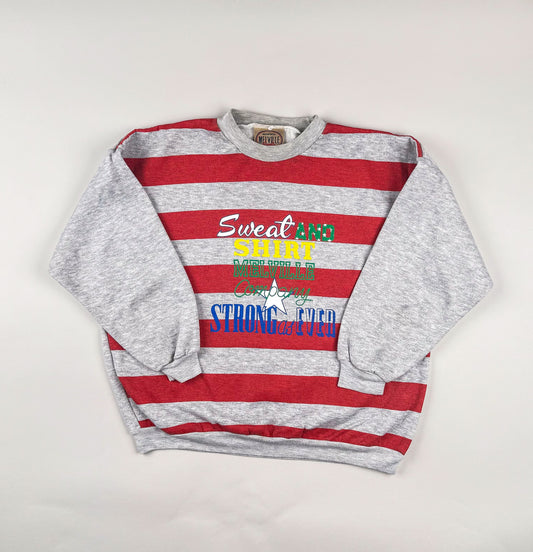 Sweatshirt in grey, red and multi