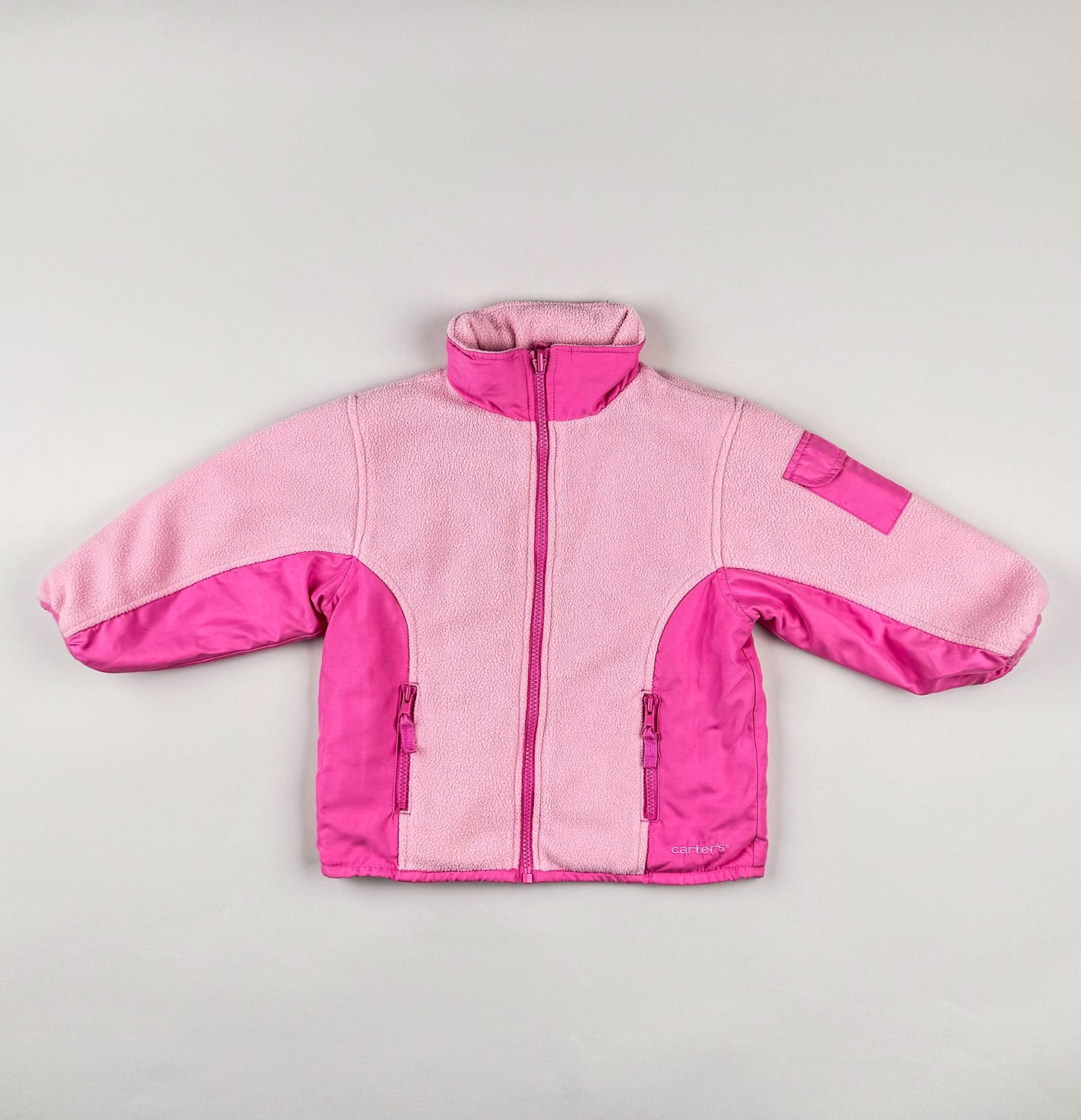 Fleece Jacket in pink and white