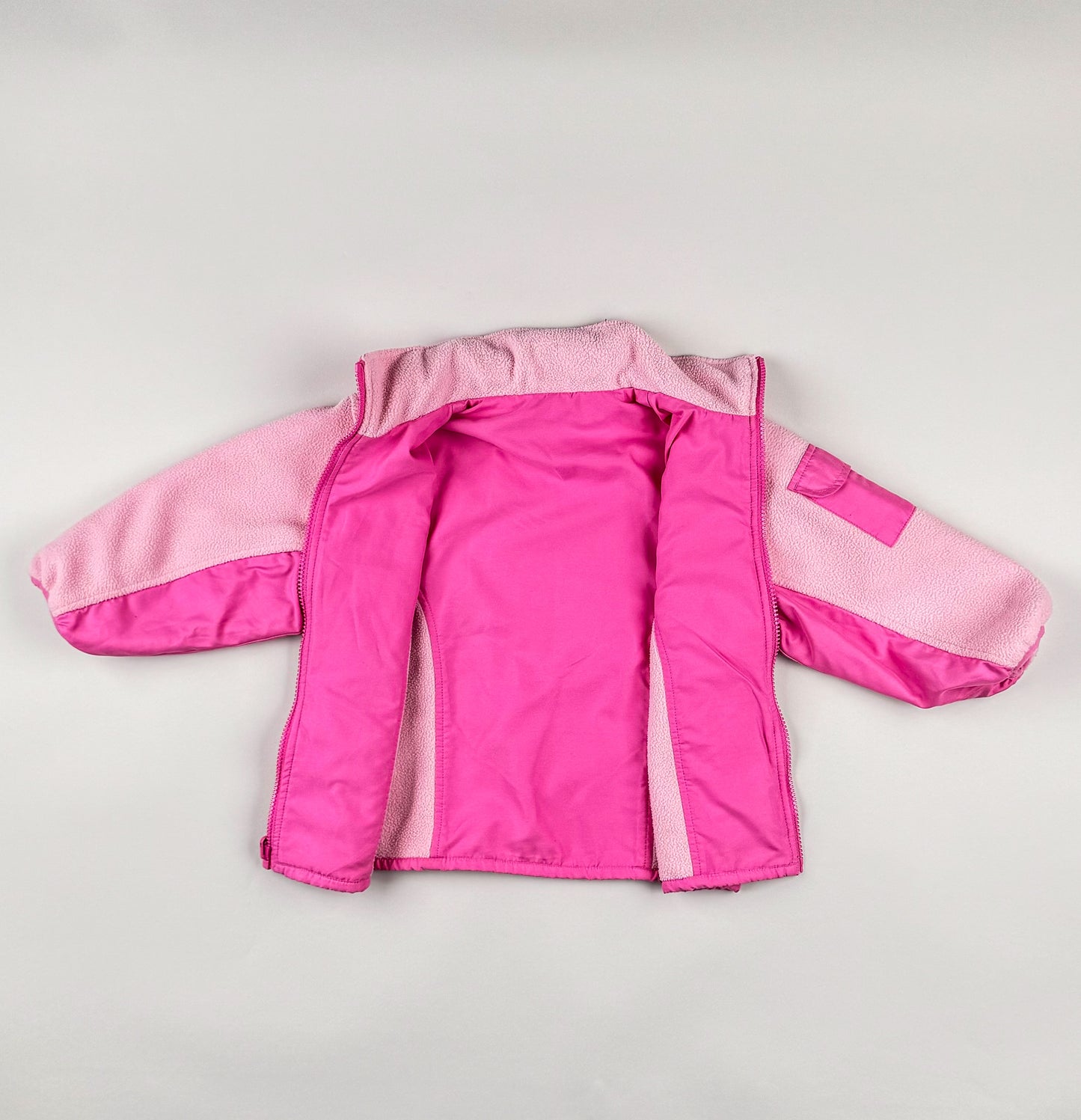 Fleece Jacket in pink and white