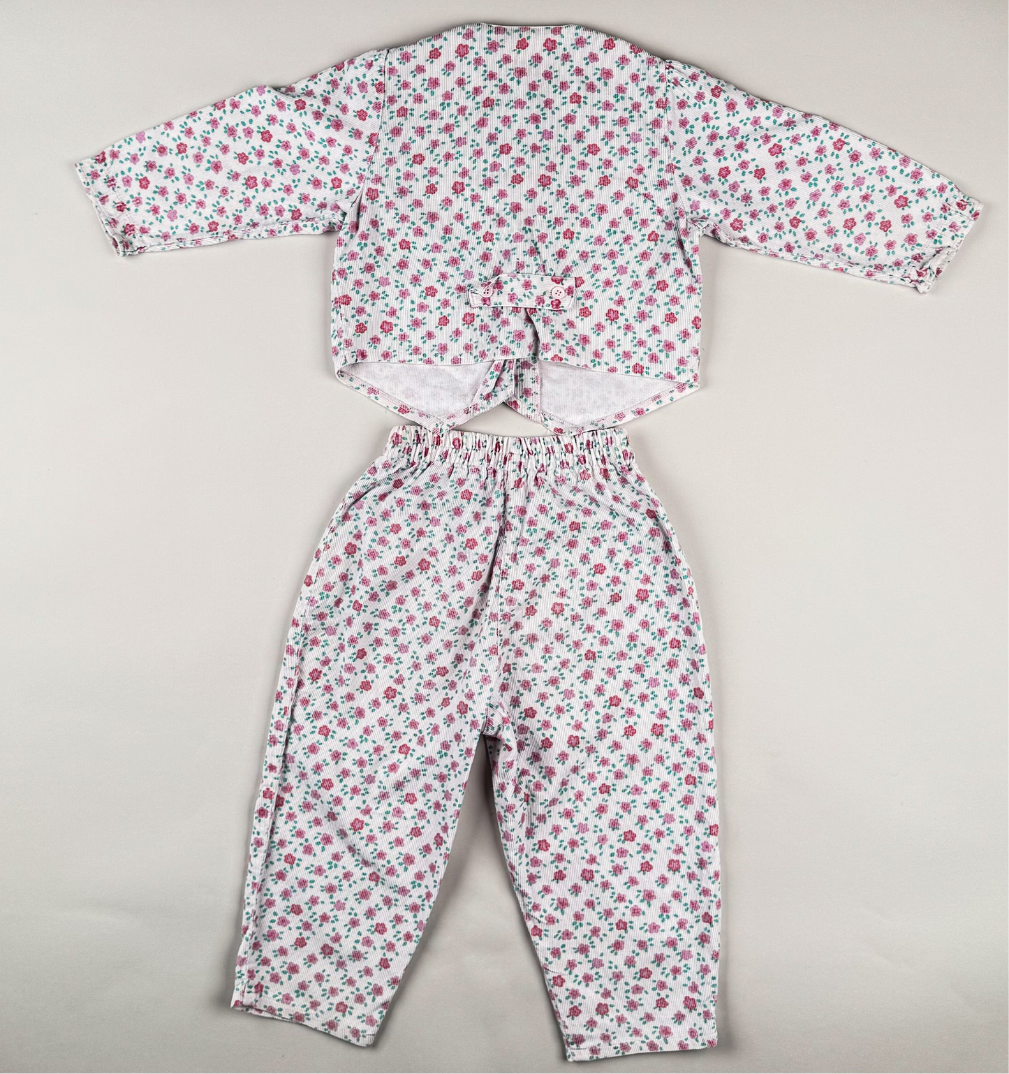 Corduroy Set in white, pink and green