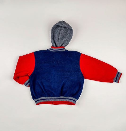 Fleece Jacket in blue, red and white