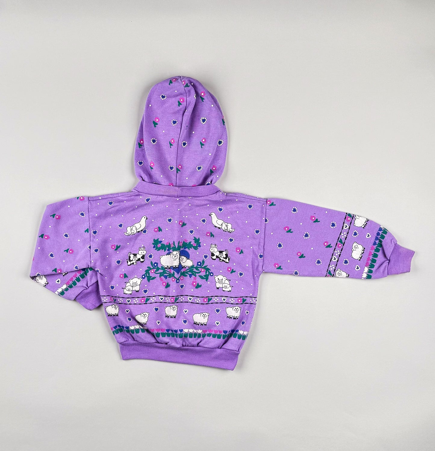 Hooded Sweatshirt in purple, white and multi