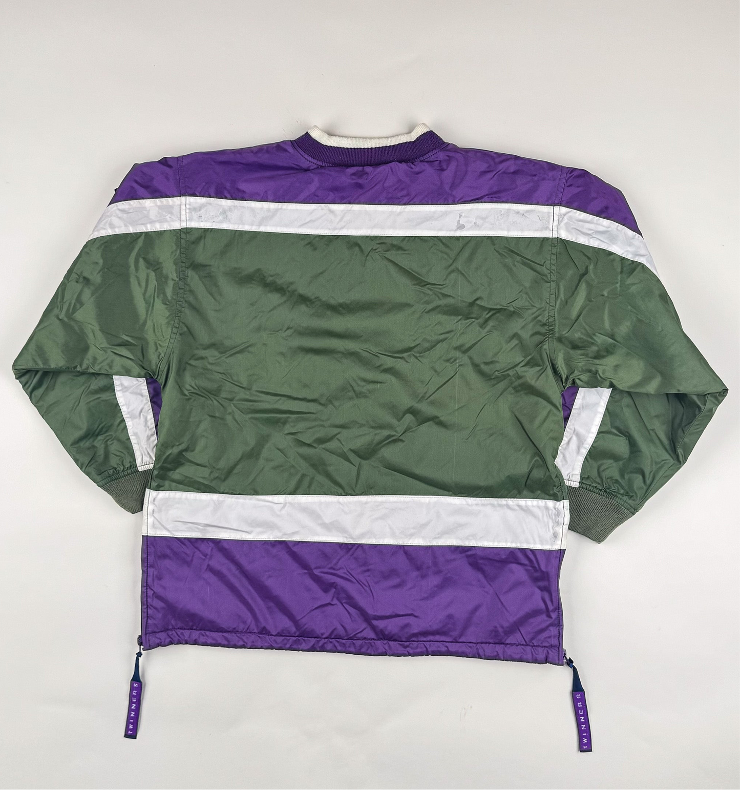 Padded Jacket in green, white and purple