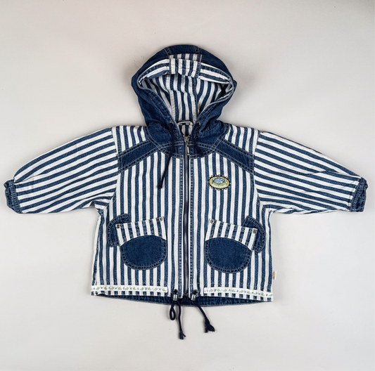 Striped Vintage Denim Jacket