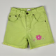 Denimshort in green and pink