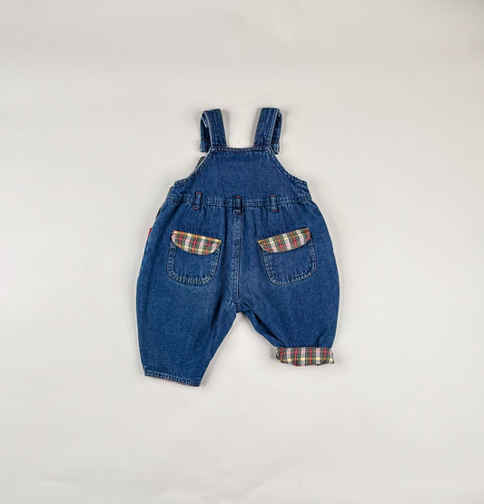 Lined Overalls in blue, red and multi