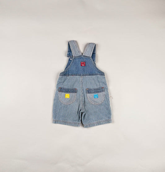 Shortalls in blue and white