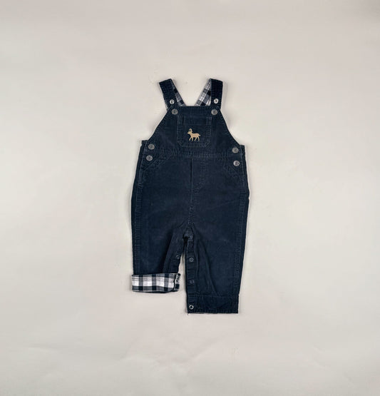 Corduroy Overalls in black and white