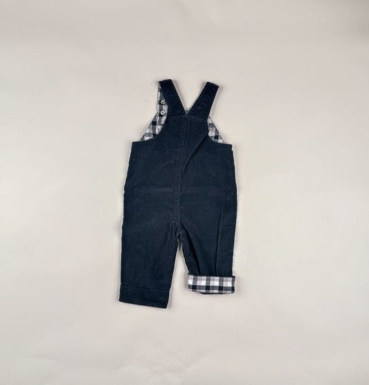 Corduroy Overalls in black and white