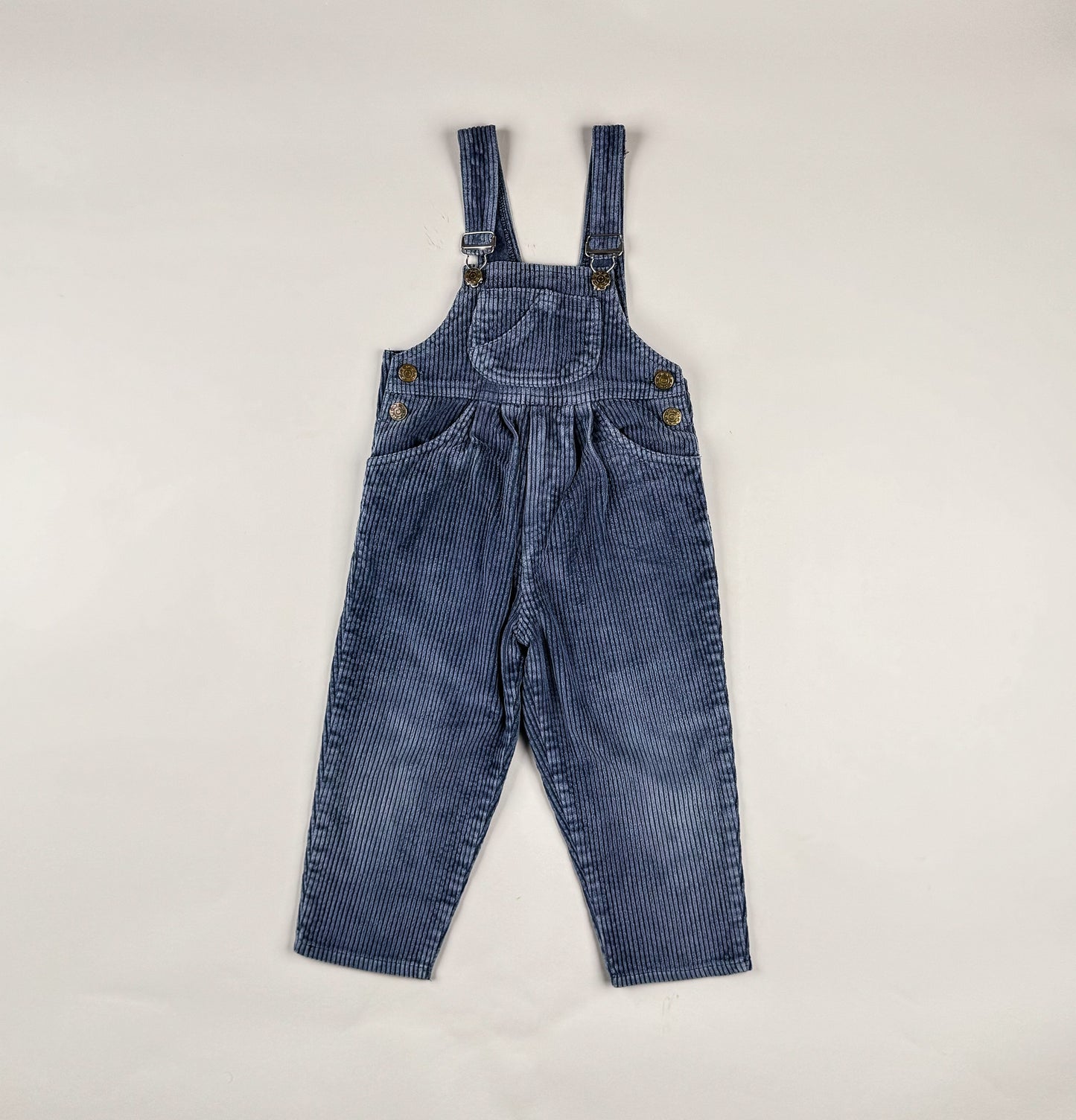 Corduroy Overalls in blue and grey