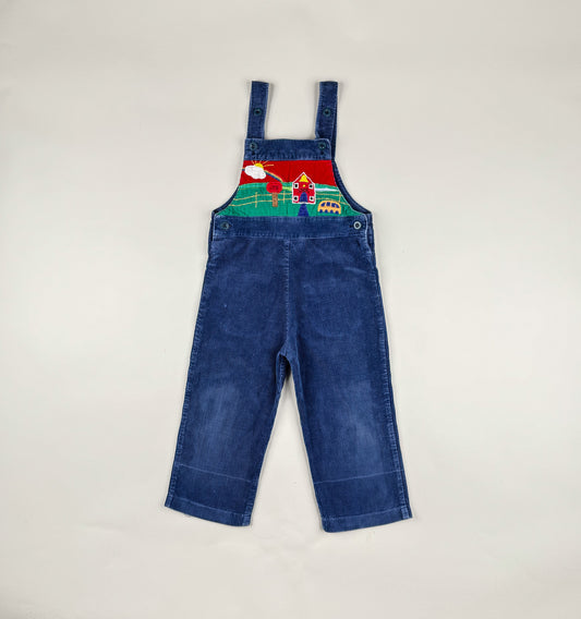 Corduroy Overalls in blue