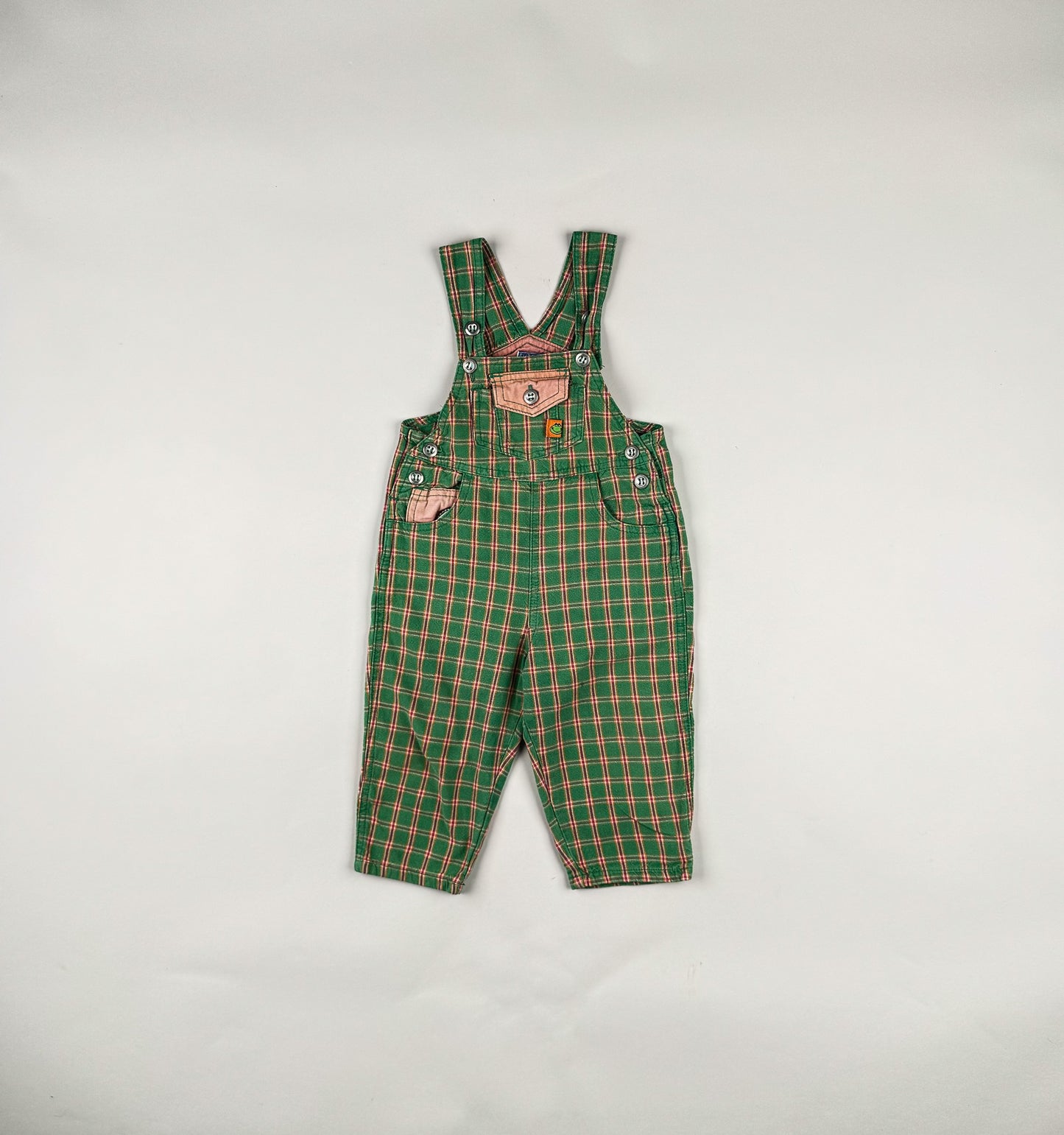 Overalls in green and orange