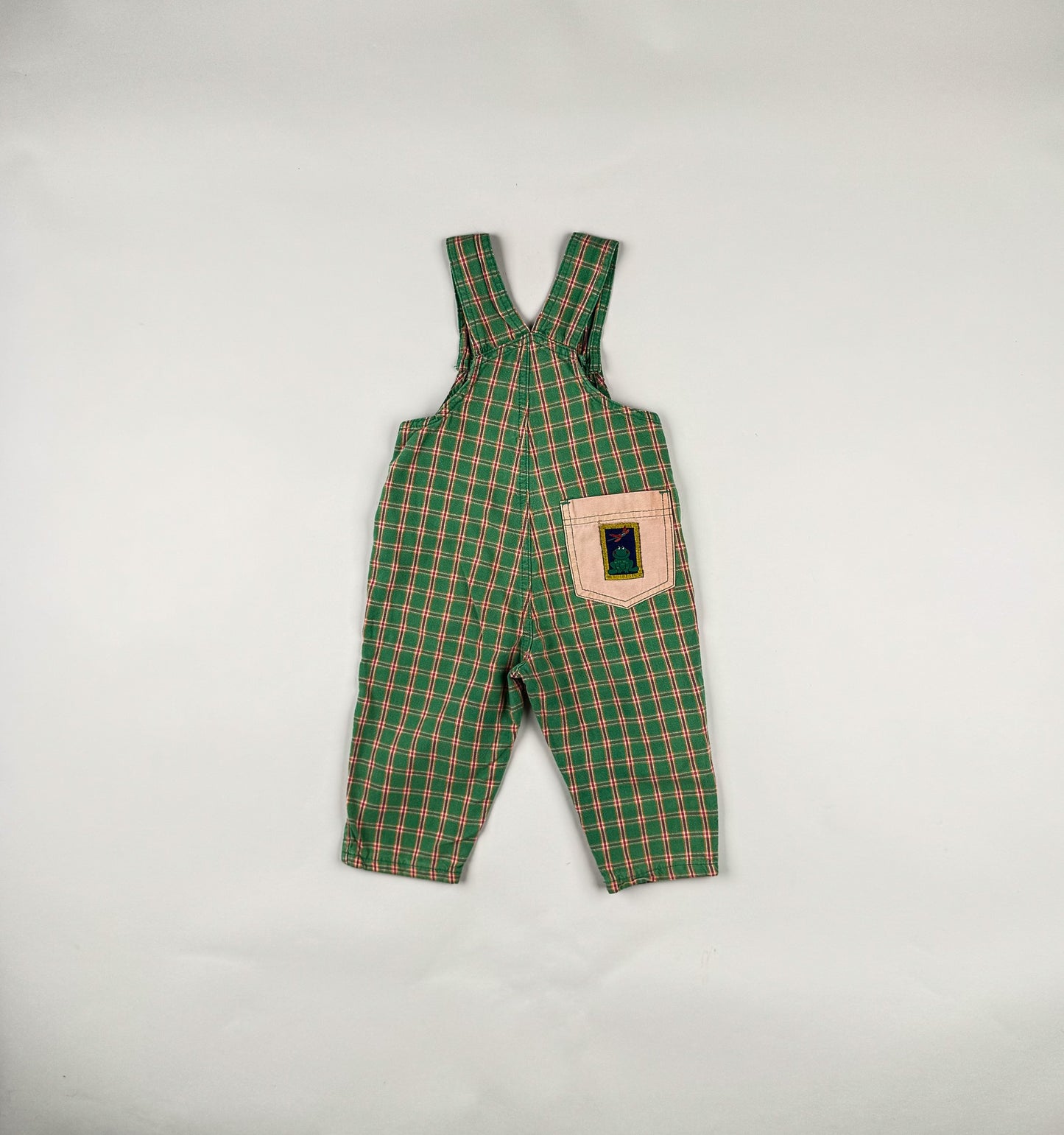 Overalls in green and orange