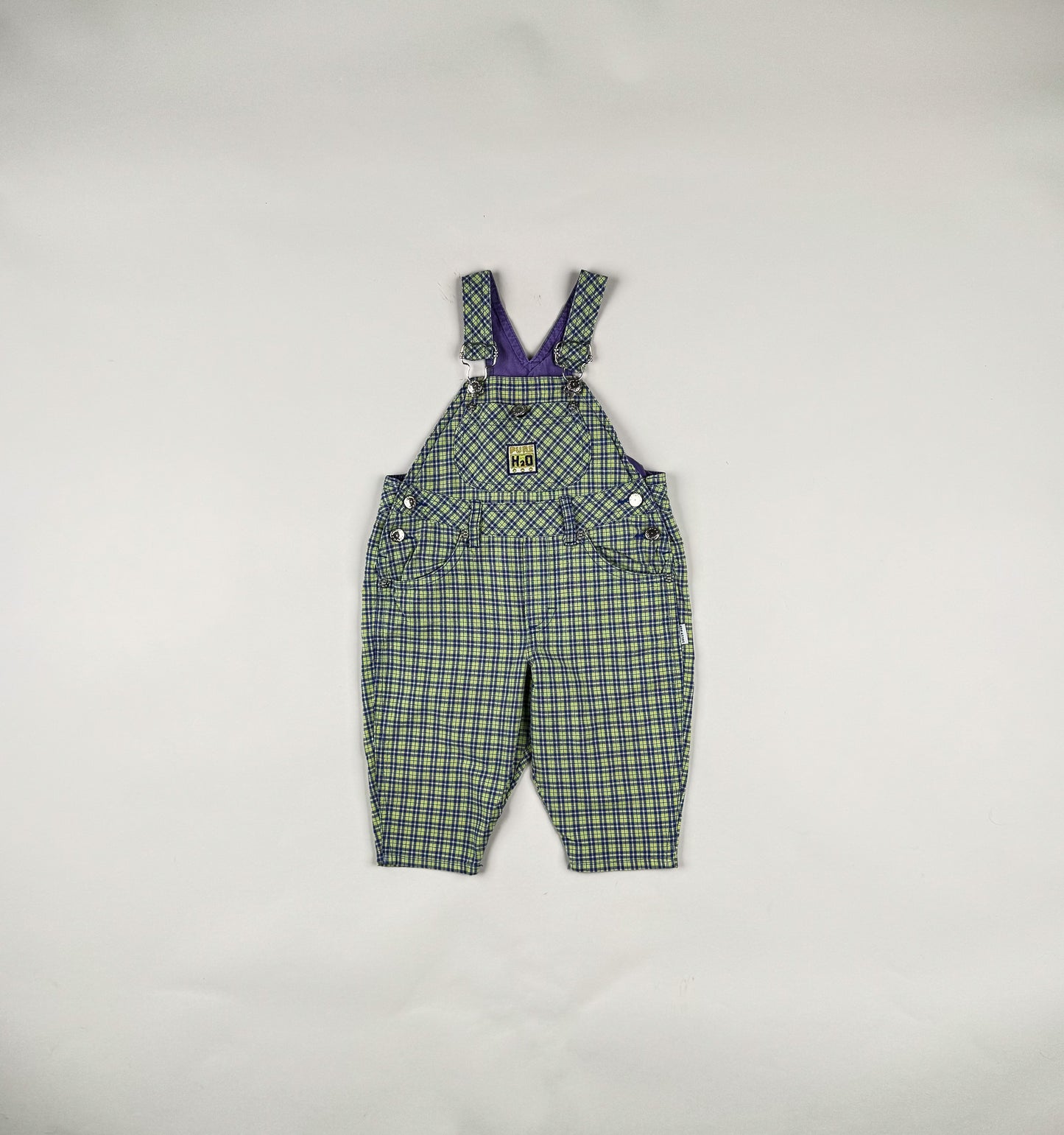 Overalls in green and blue