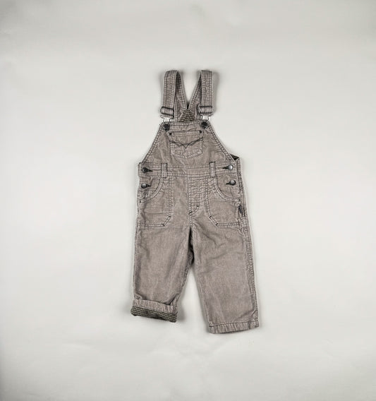 Corduroy Overalls in beige and green