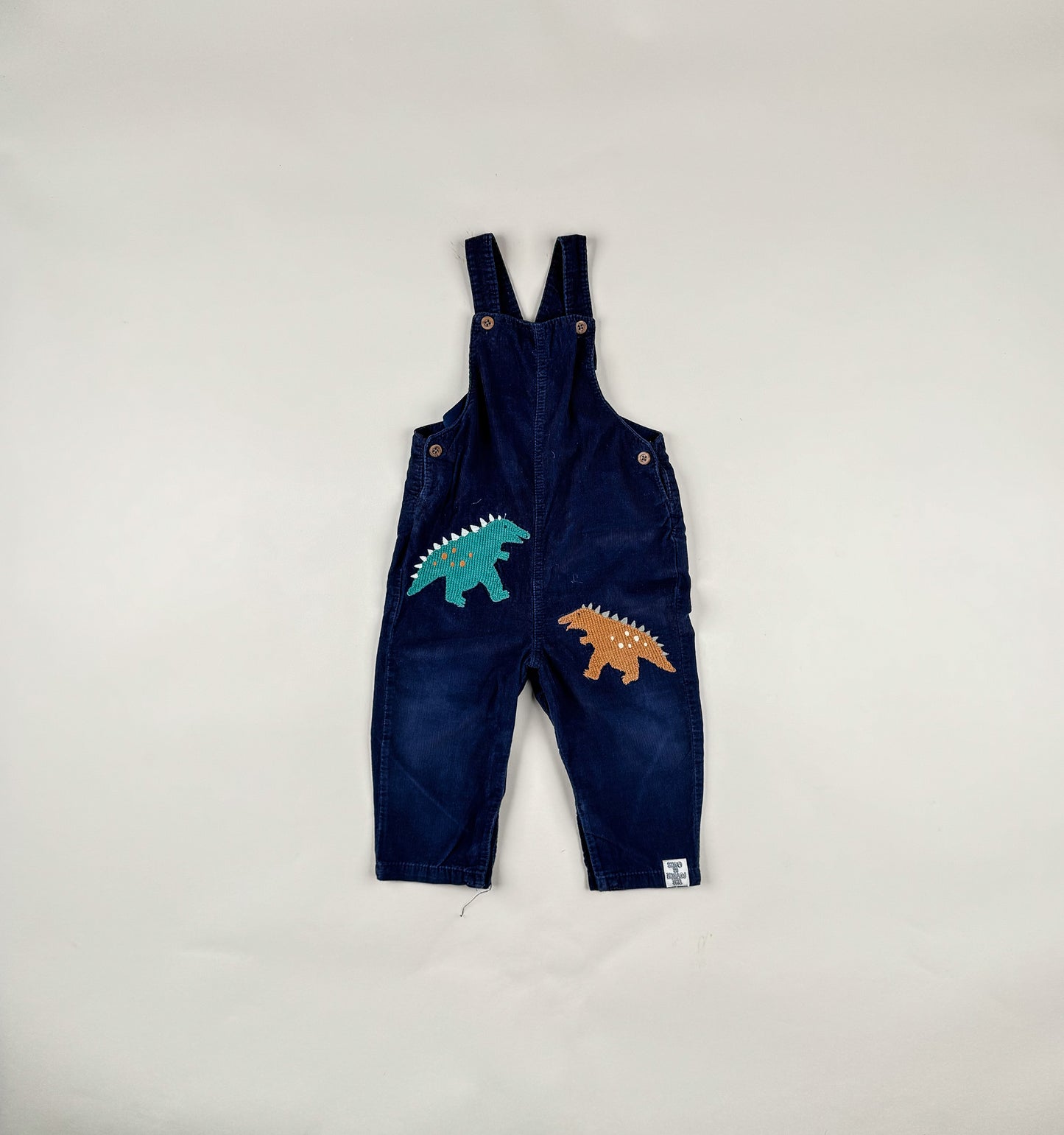 Corduroy Overalls in blue and green