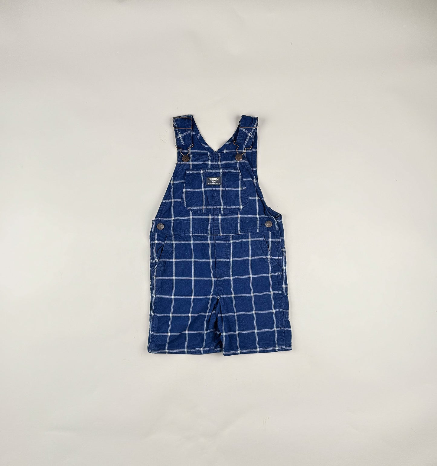 Shortalls in blue and white