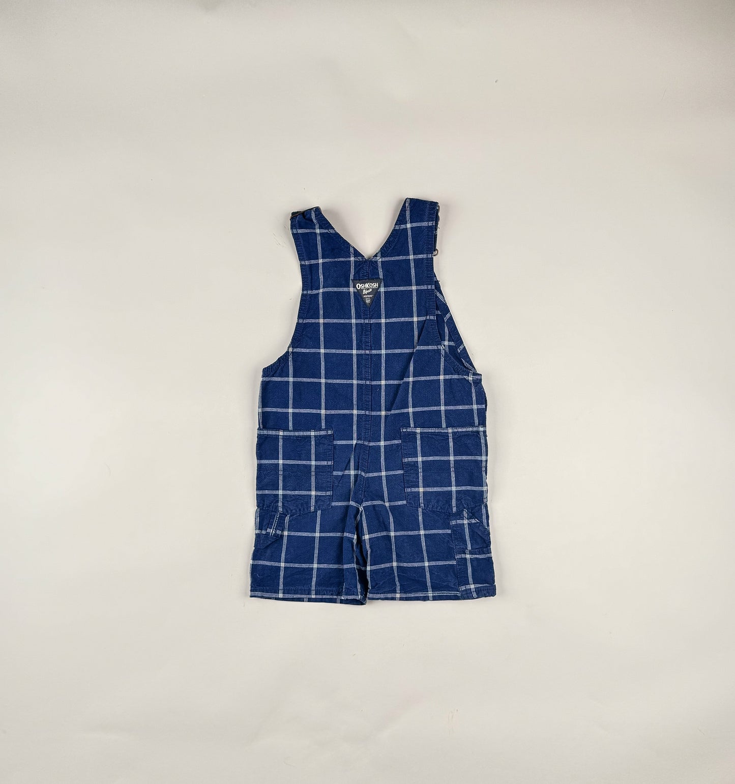 Shortalls in blue and white