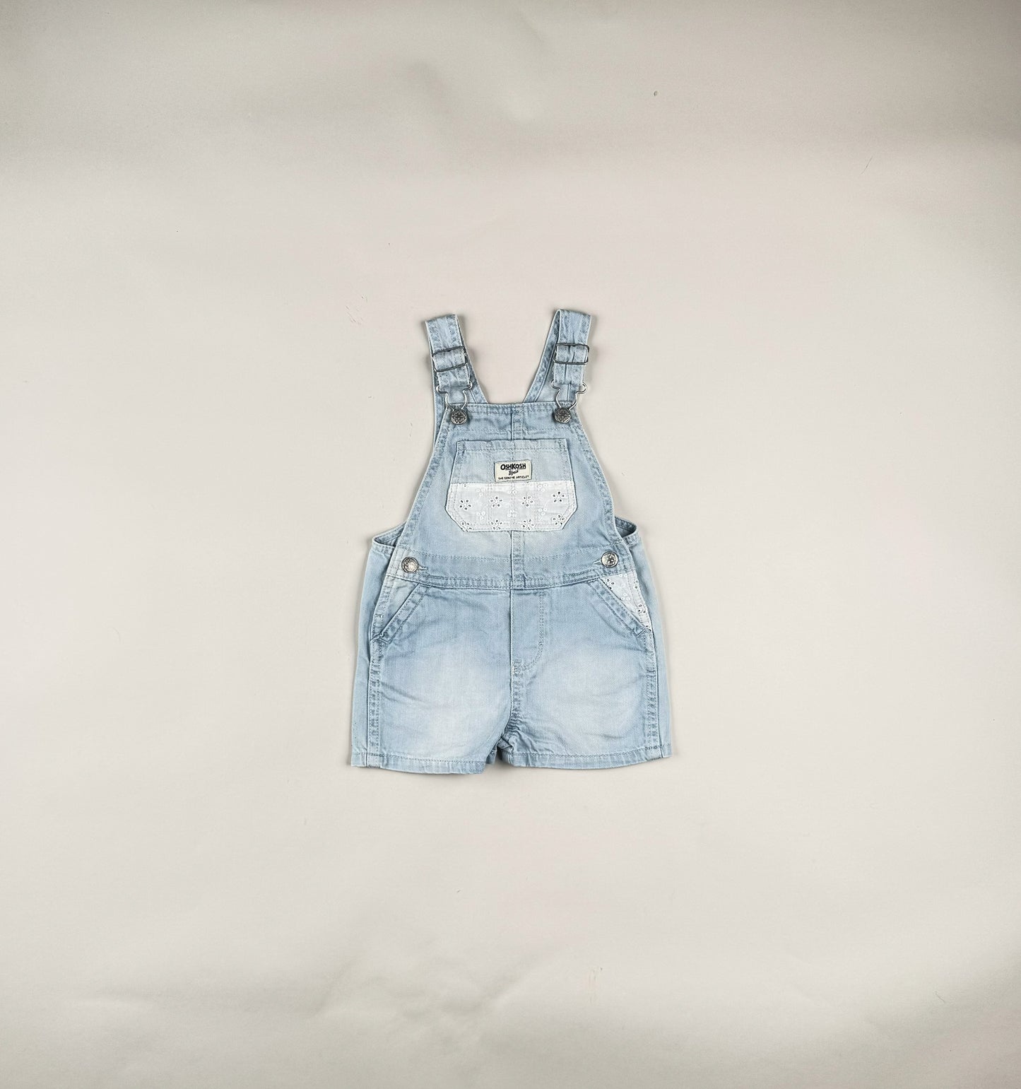 Shortalls in blue and white