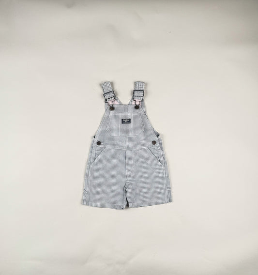 Shortalls in white, blue and grey