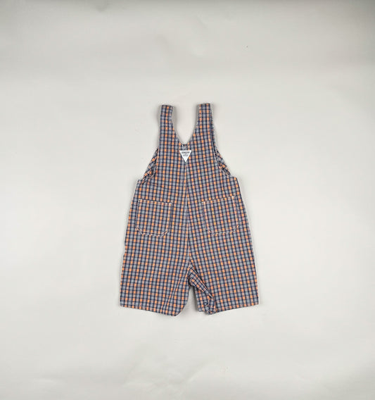 Shortalls in blue and orange