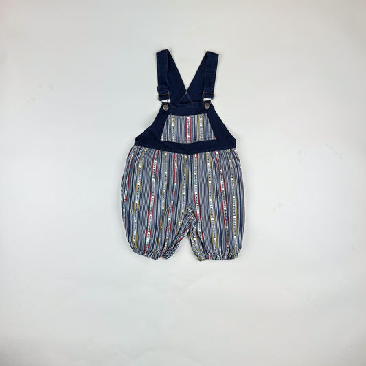 Shortalls in blue, white and multi