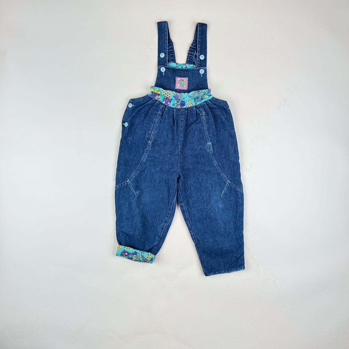 Overalls in blue and multi