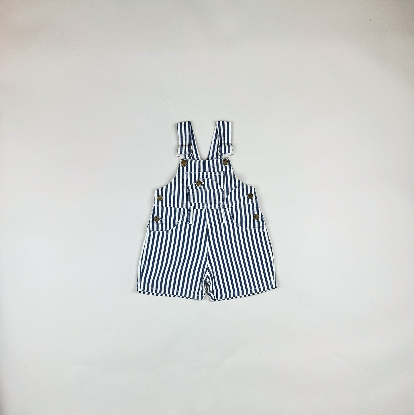 Shortalls in blue and white