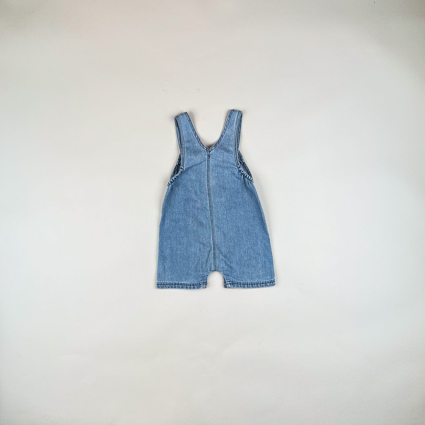 Shortalls in blue and red