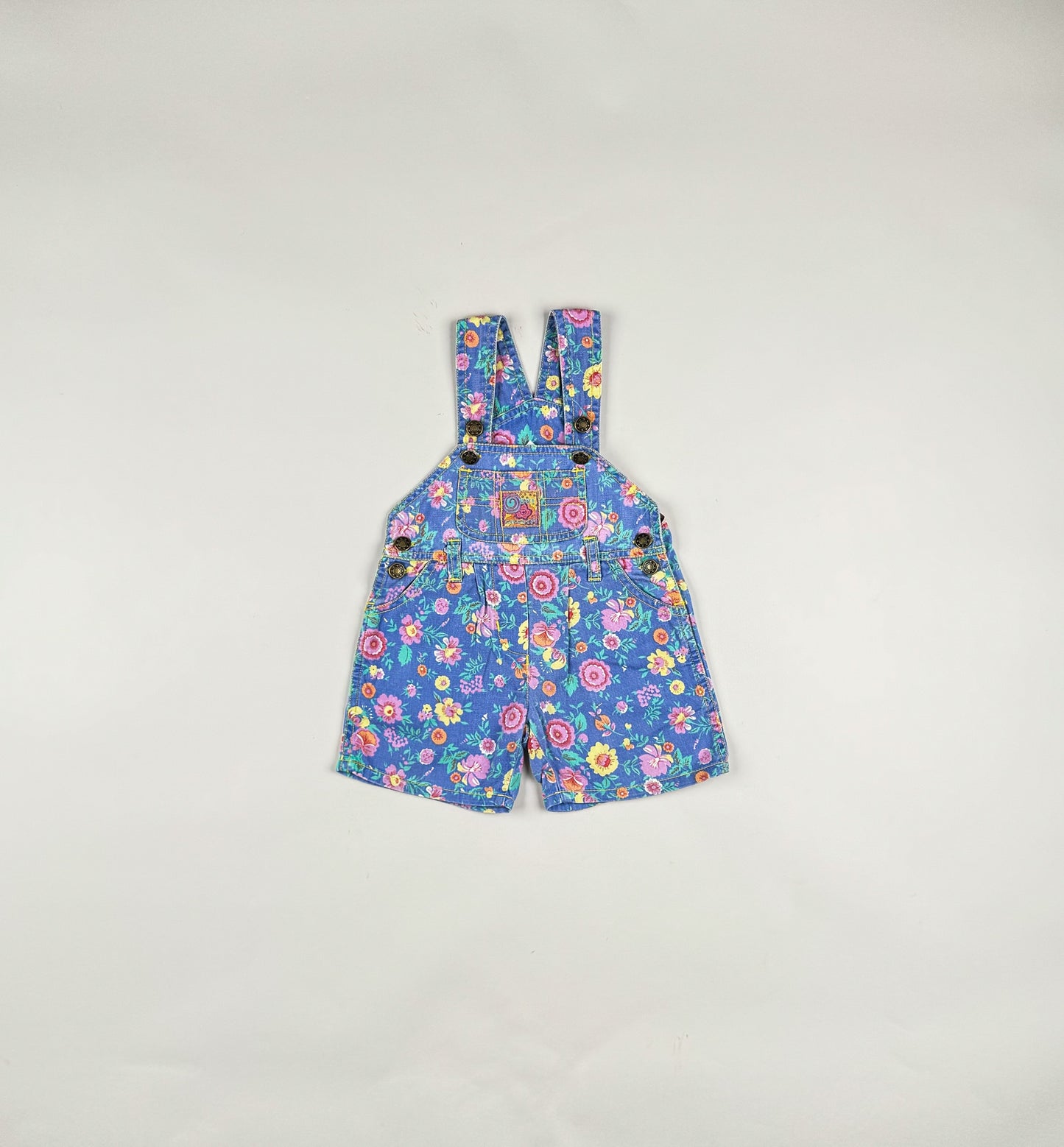 Shortalls in blue and multi