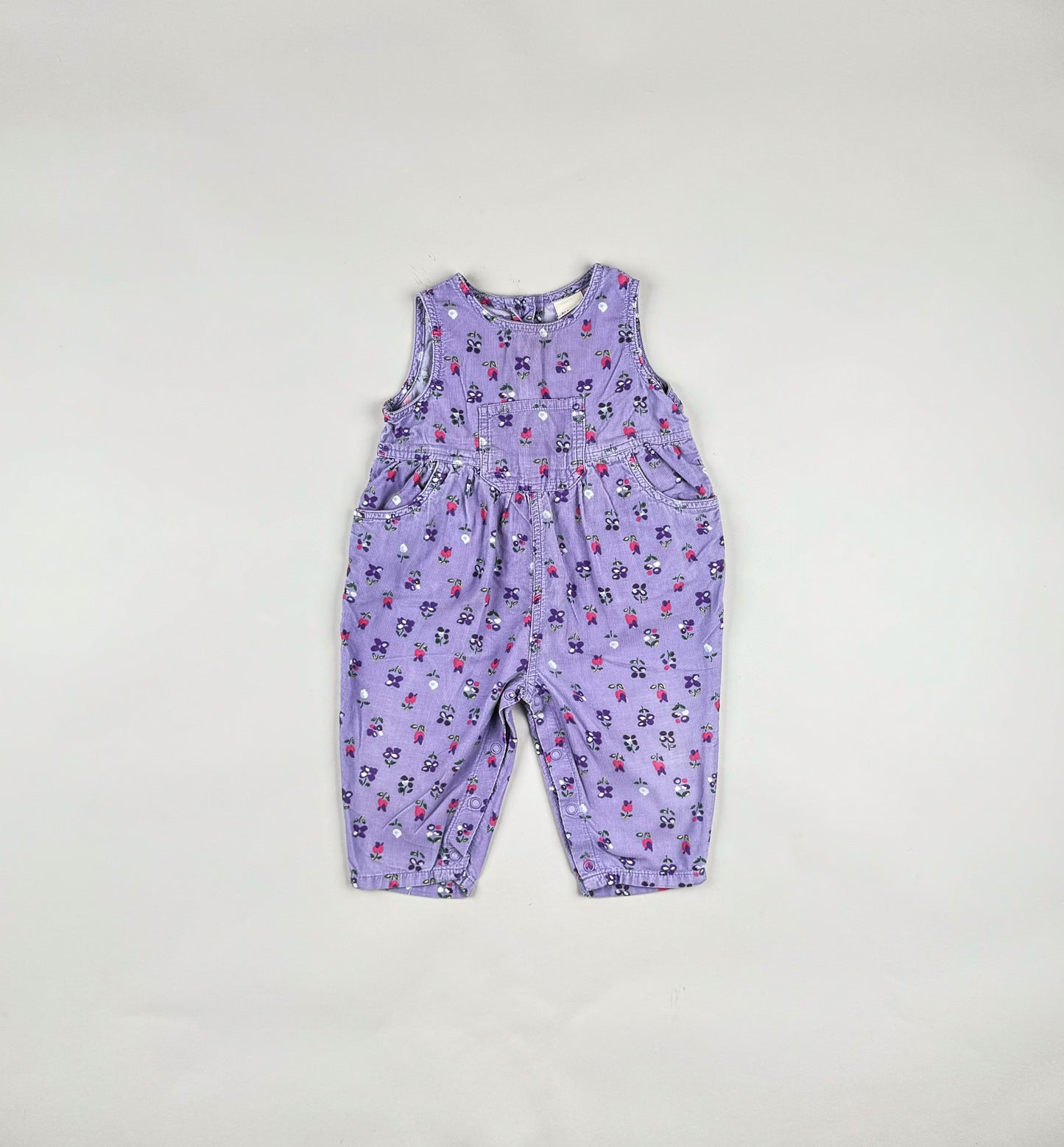 Corduroy Overalls in purple and pink