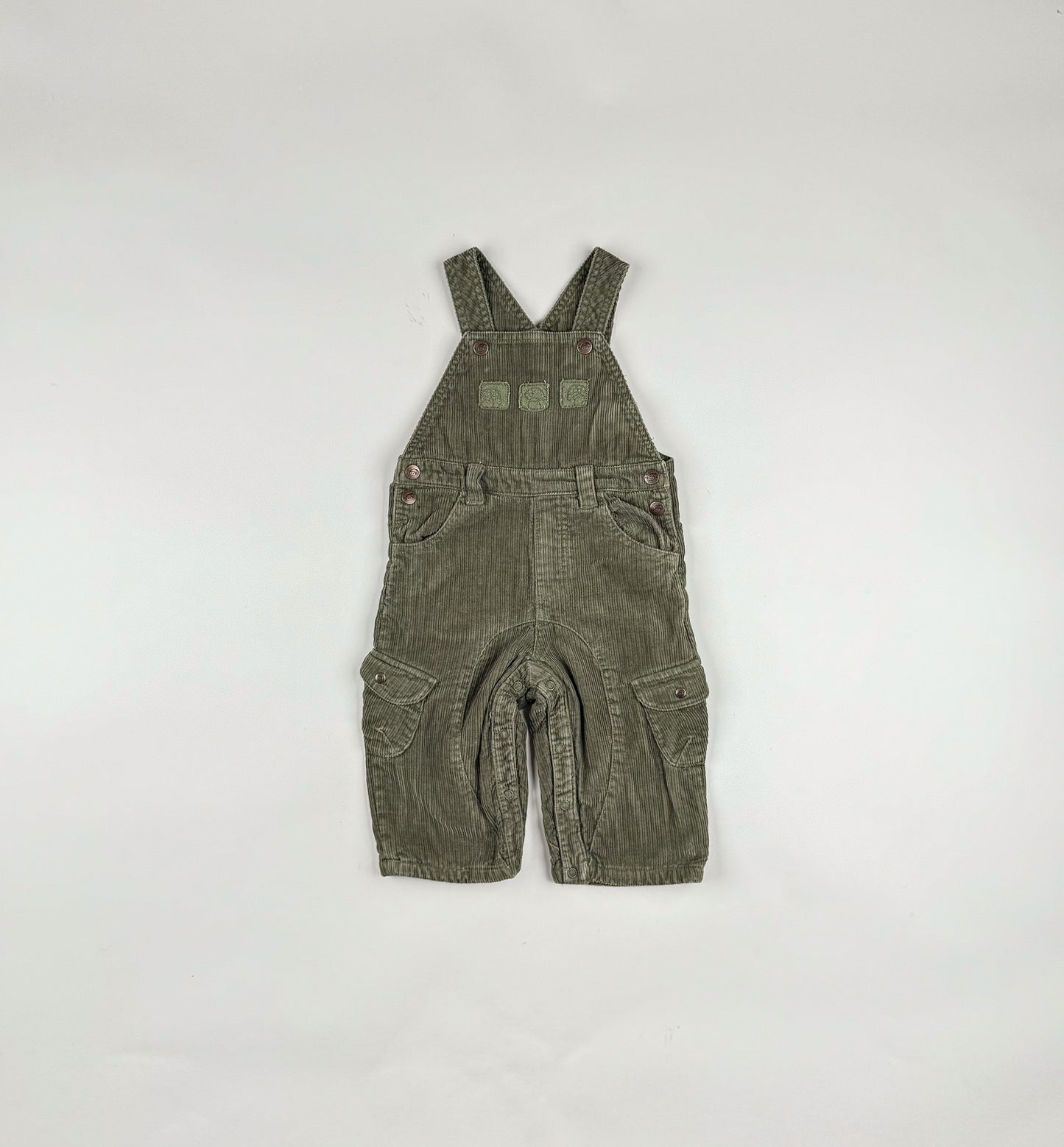 Corduroy Overalls in green and khaki