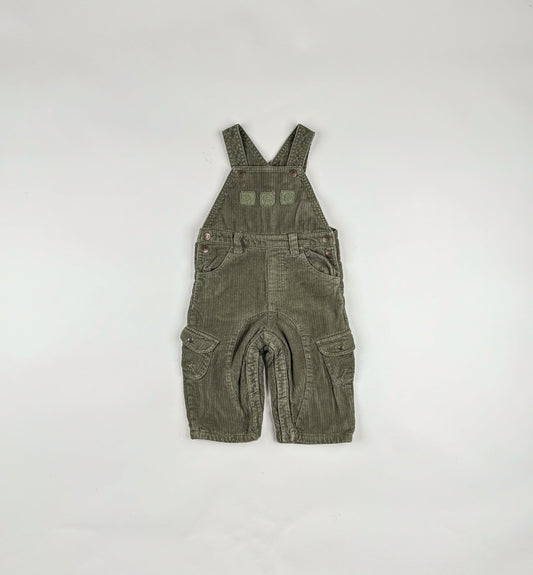 Corduroy Overalls in green and khaki