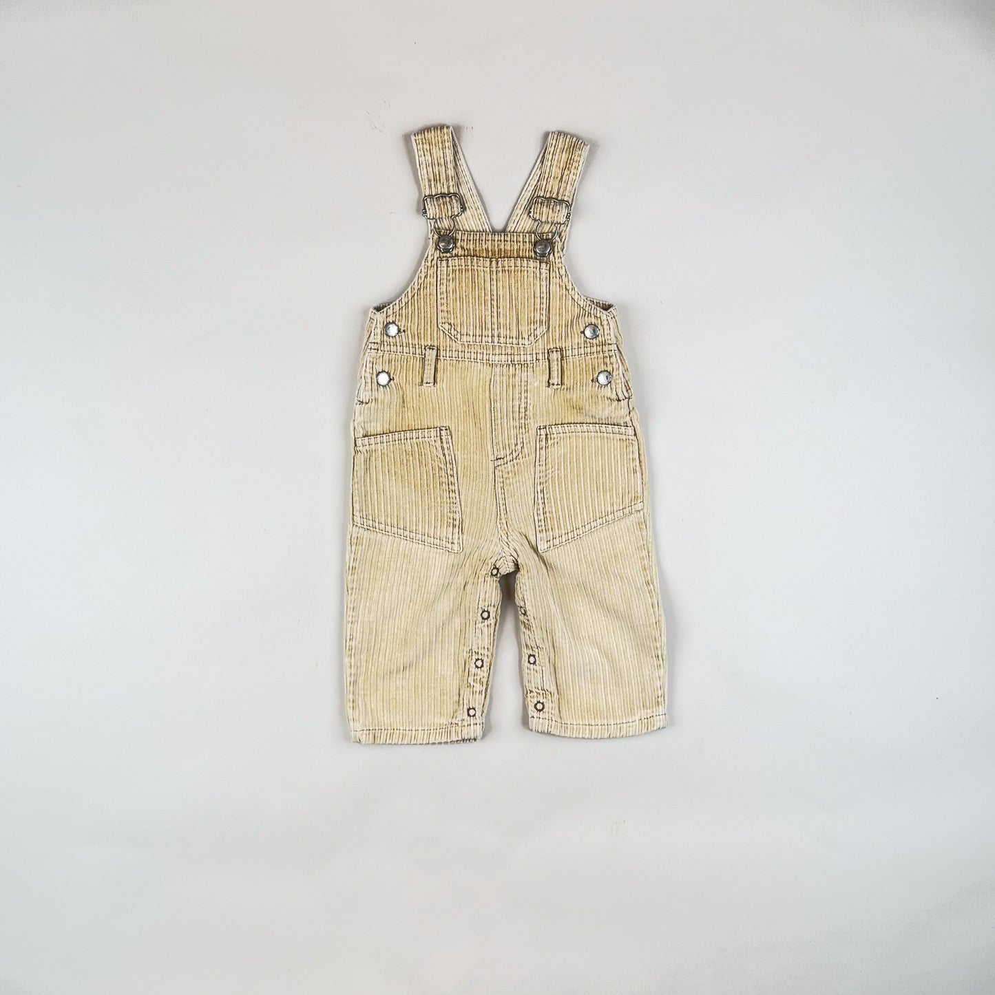 Corduroy Overalls in beige and yellow