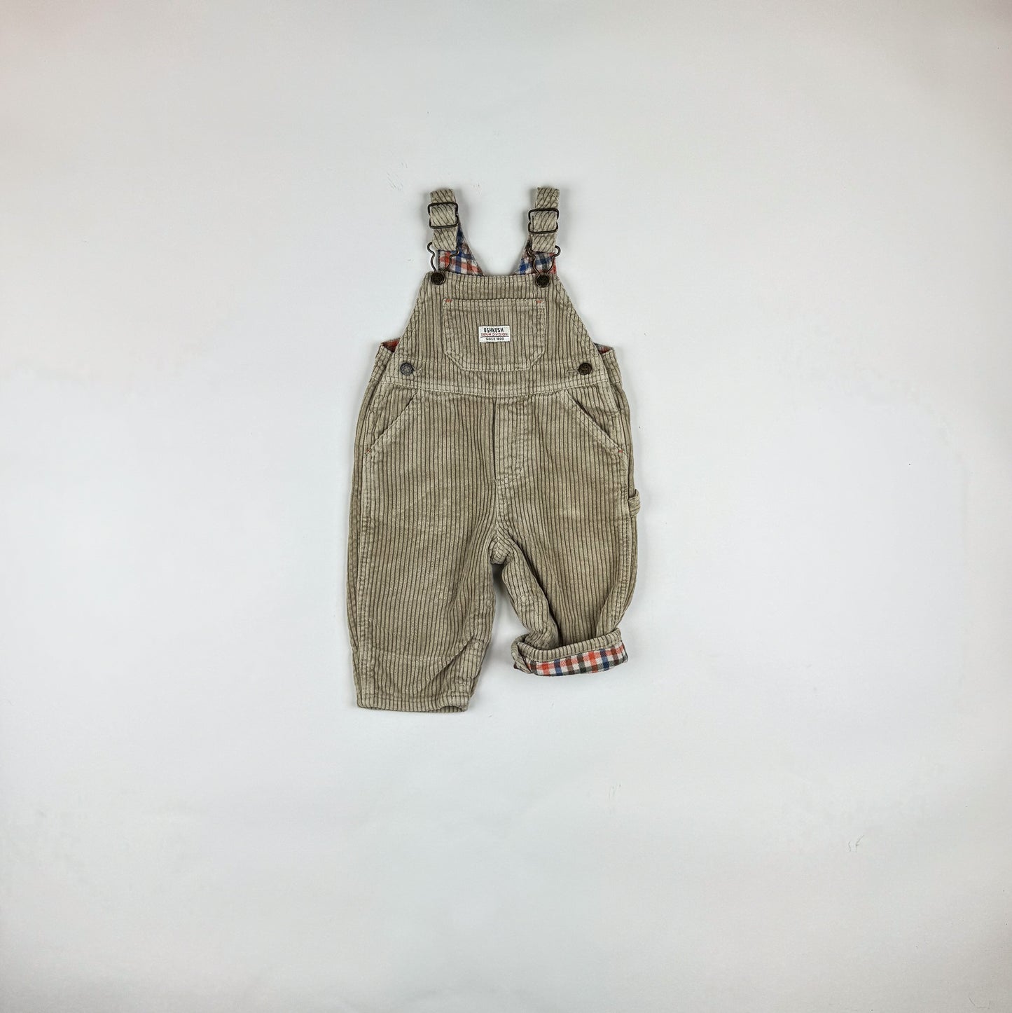 Beige Corduroy Overalls