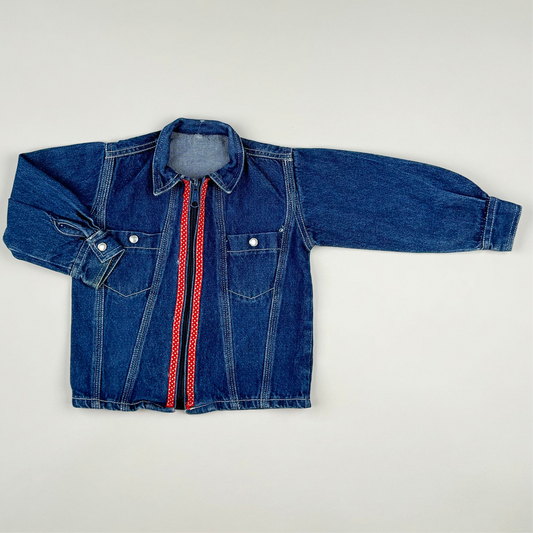 Denim Jacket in blue and red