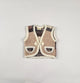 Wool Vest in beige, brown and grey