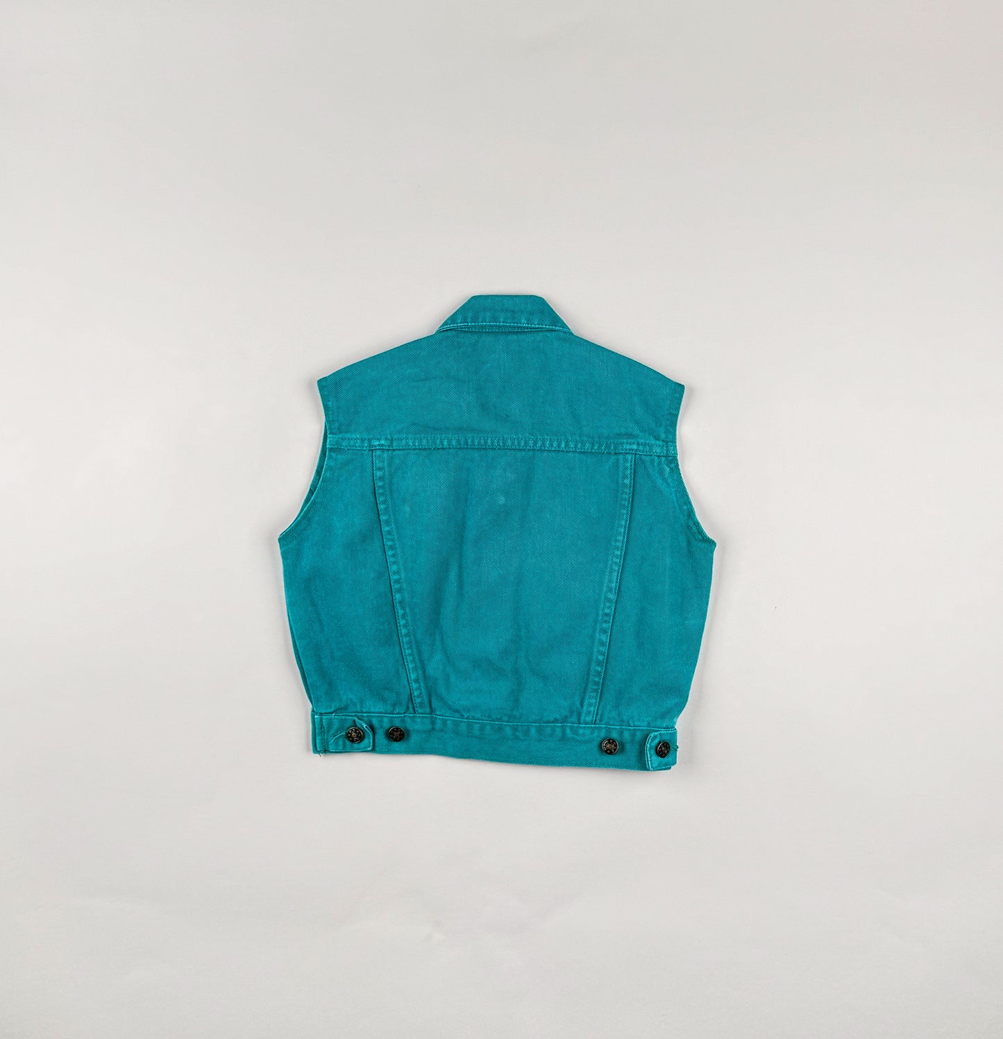 Denim Vest in green and blue