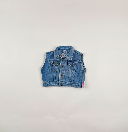 Denim Vest in blue and pink