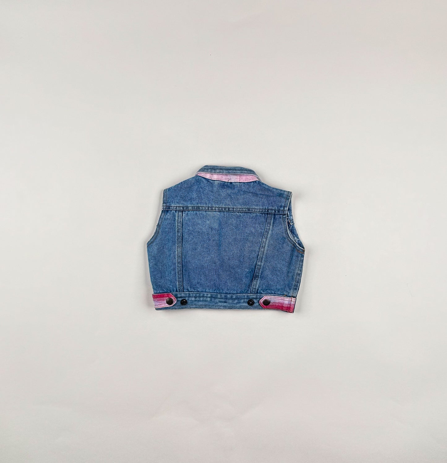 Denim Vest in blue and pink