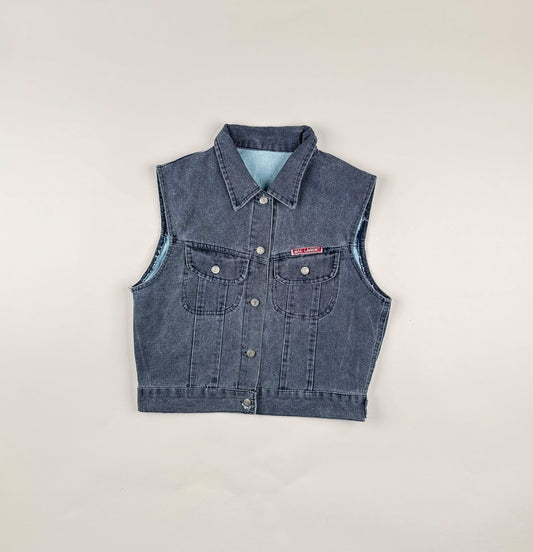 Denim Vest in blue and grey