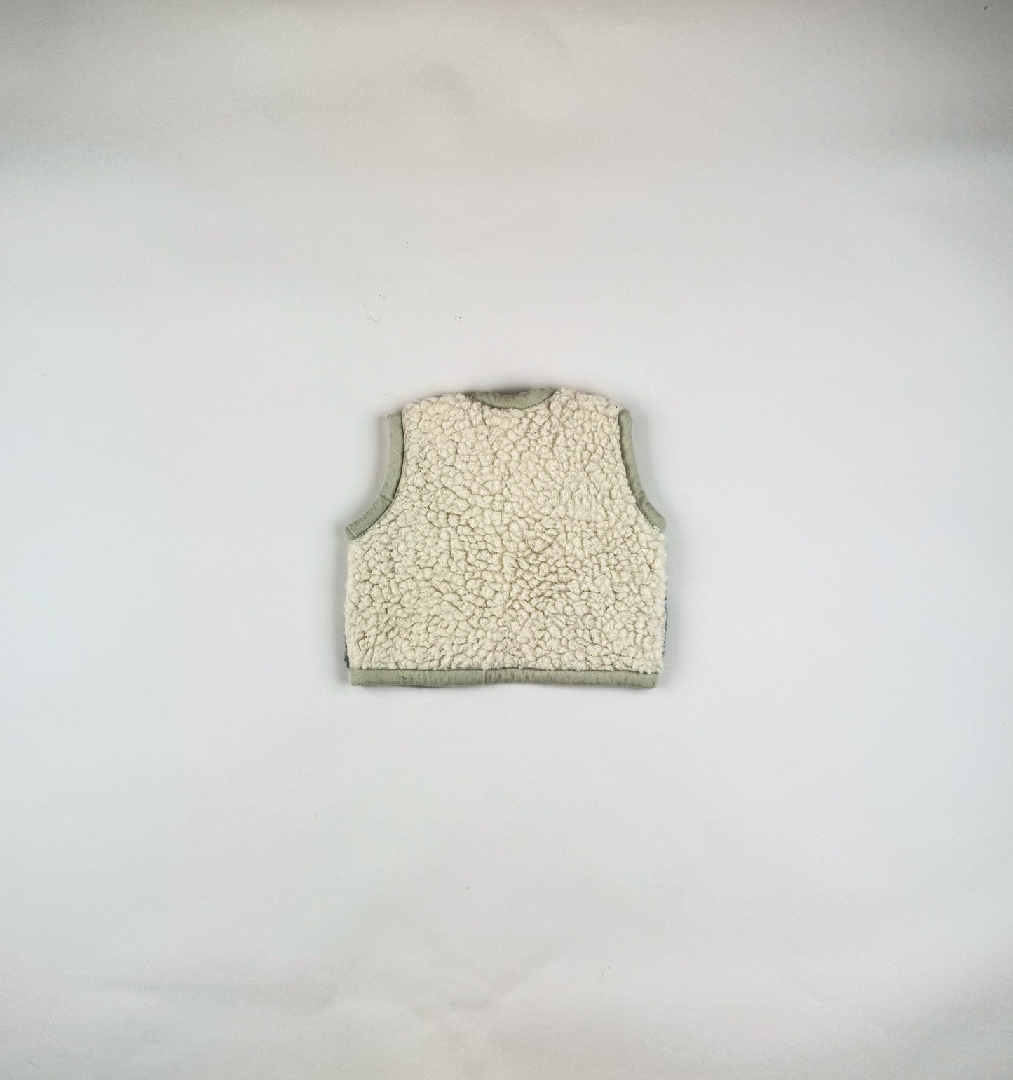 Wool Vest in green and white