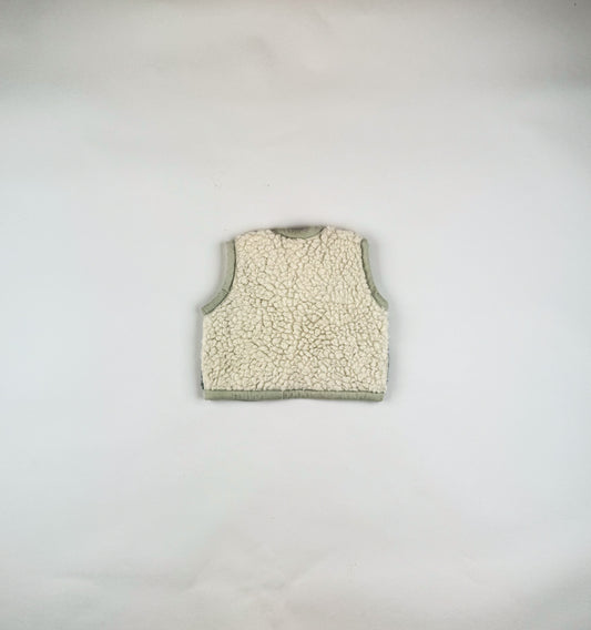 Wool Vest in green and white